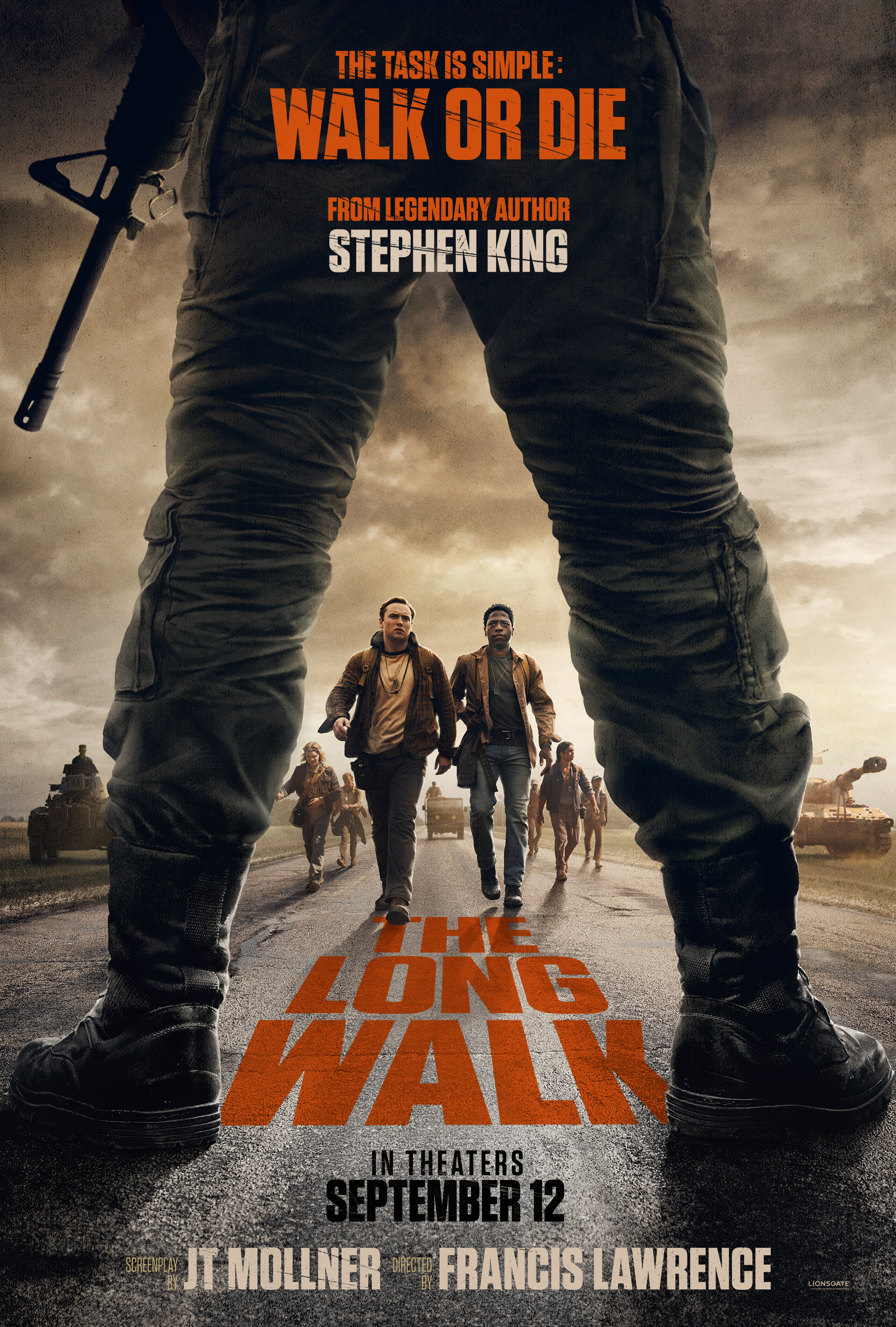 The Long Walk movie poster, Walk or Die, from legendary author Stephen King